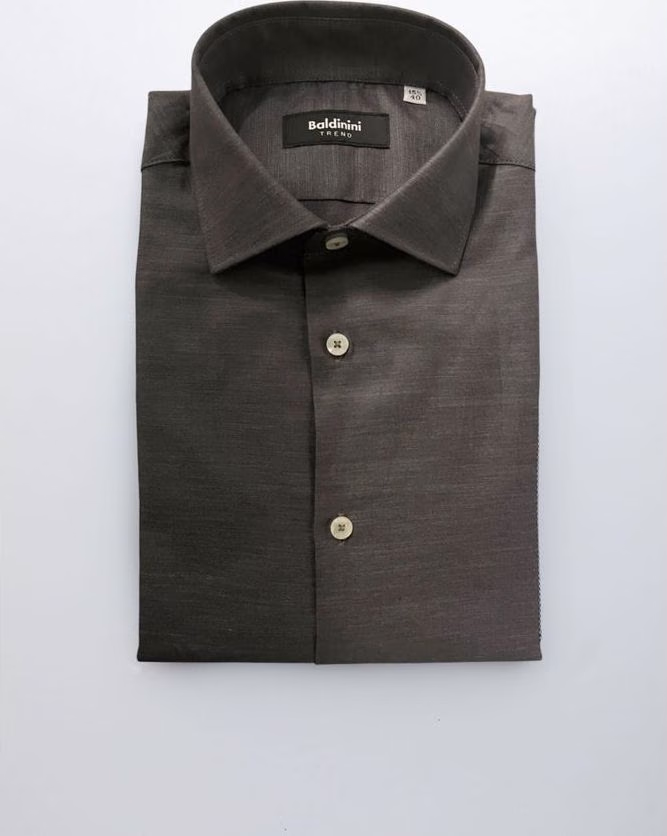Baldinini Trend Gray Cotton Men Shirt
