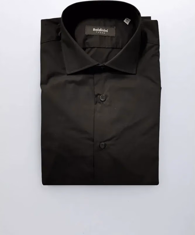 Baldinini Trend Black Cotton Men's Shirt