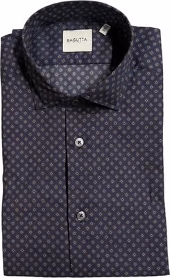 Blue Cotton Men's Slim Fit Shirt