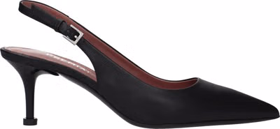 Black Leather Platform Pumps