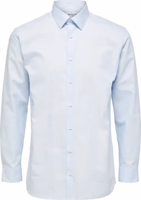Blue Cotton Dress Shirt