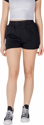 Black Cotton Bermuda Shorts