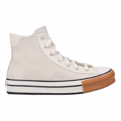 Cream Leather High Top Sneakers