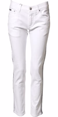 White Cotton Stretch Skinny Men Denim Jeans