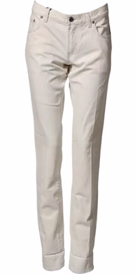 White Cotton Skinny Denim Trouser Men Jeans