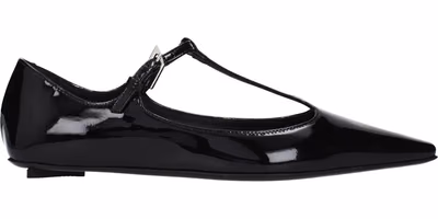 Black Leather Ballet Flats