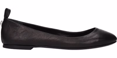 Black Leather Ballet Flats