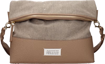 Beige Fabric Shoulder Bag