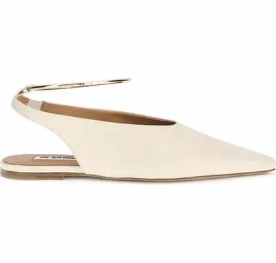 Beige Goatskin Ballet Flats