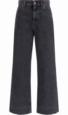 Black Cotton High-Waisted Jean