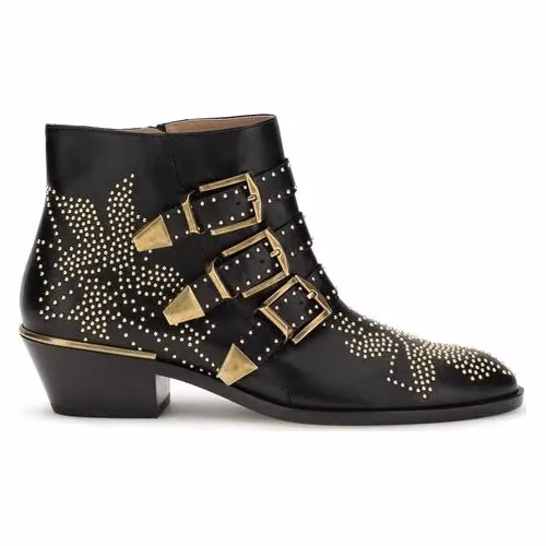Chloé Black Calf Leather Bos Taurus Ankle Boots