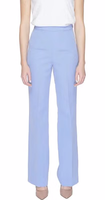 Purple Polyester Casual Pants