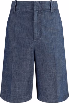 Blue Cotton Bermuda Shorts