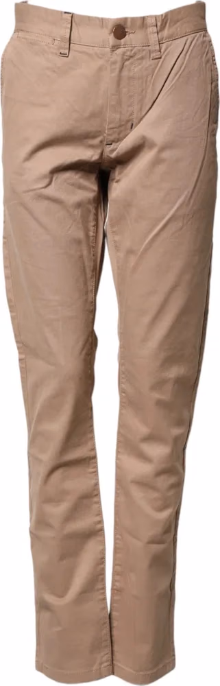 Sun68 Beige Cotton Mid Waist Straight Men Chino Trouser Pants