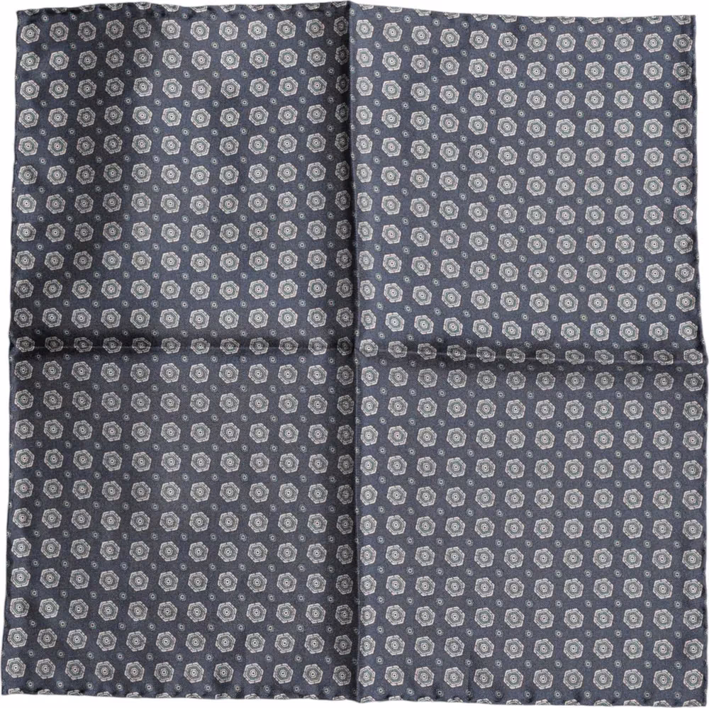 Dolce & Gabbana Blue Patterned Silk Square Handkerchief Scarf