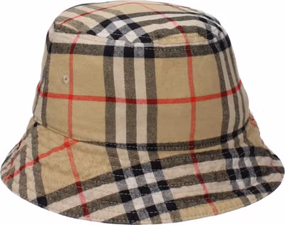 Beige Cotton Bucket Hat