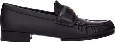 Black Leather Slip-On Loafers