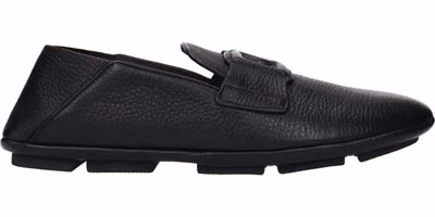 Black Leather Slip-On Loafers