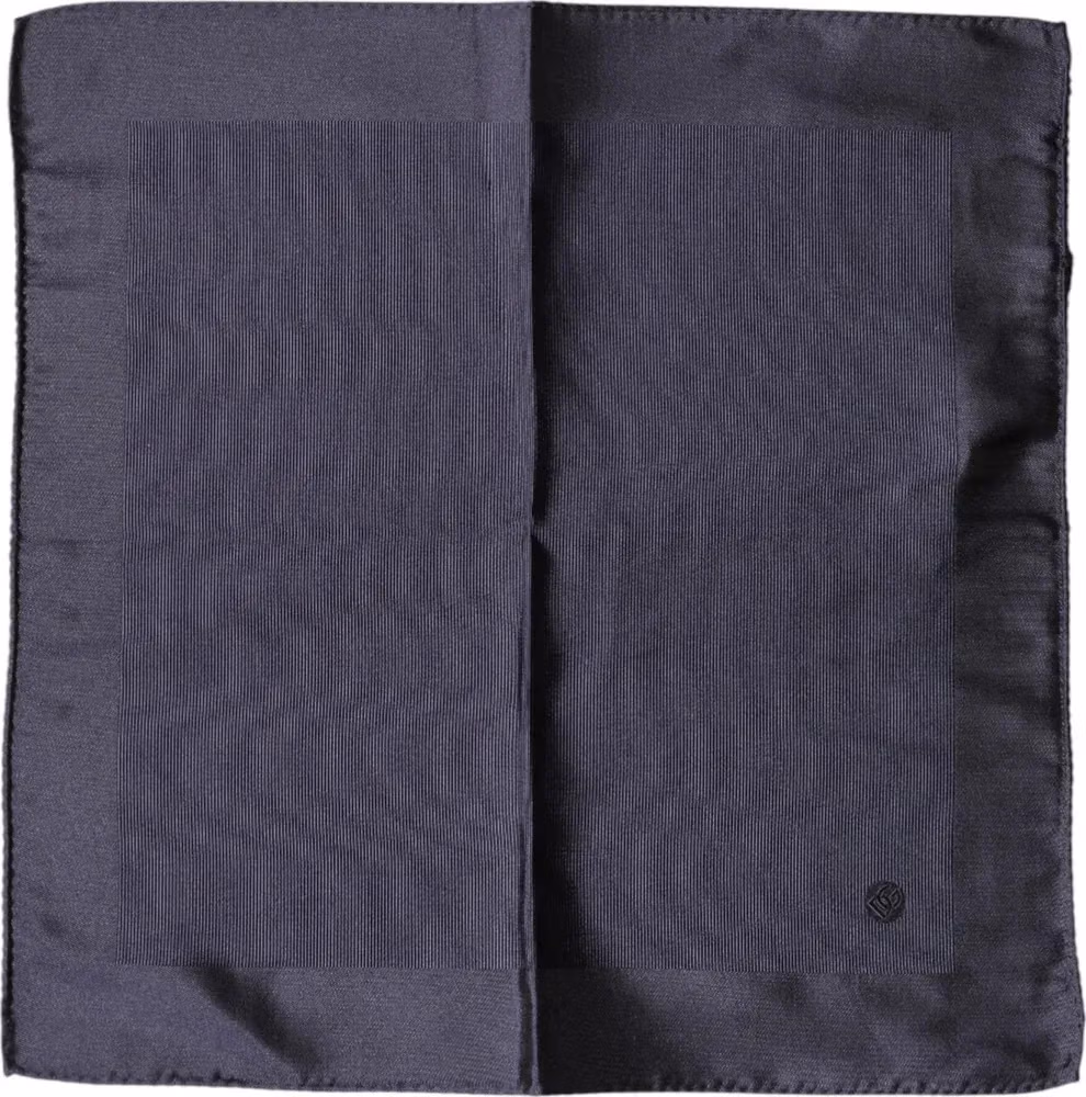 Dolce & Gabbana Blue Logo Silk Men Square Handkerchief Scarf