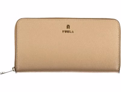 Beige Leather Woman Wallet