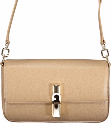 Beige Leather Women Bag