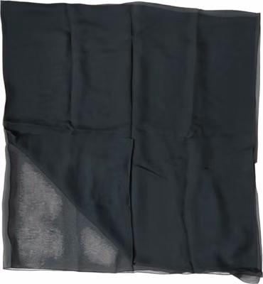 Dark Green Silk Neck Wrap Foulard  Scarf