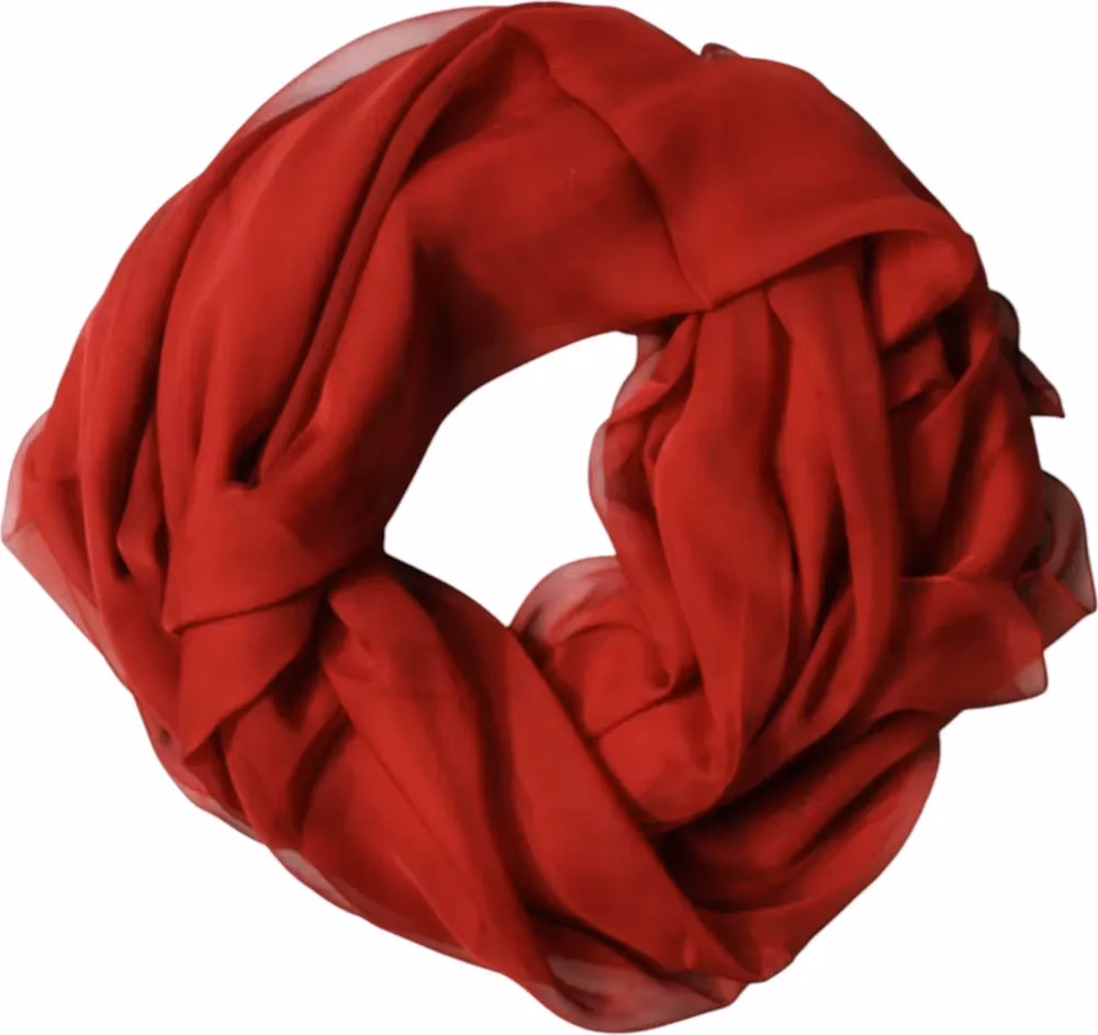 Dolce & Gabbana Red Stole Silk Neck Wrap Shawl Men Scarf