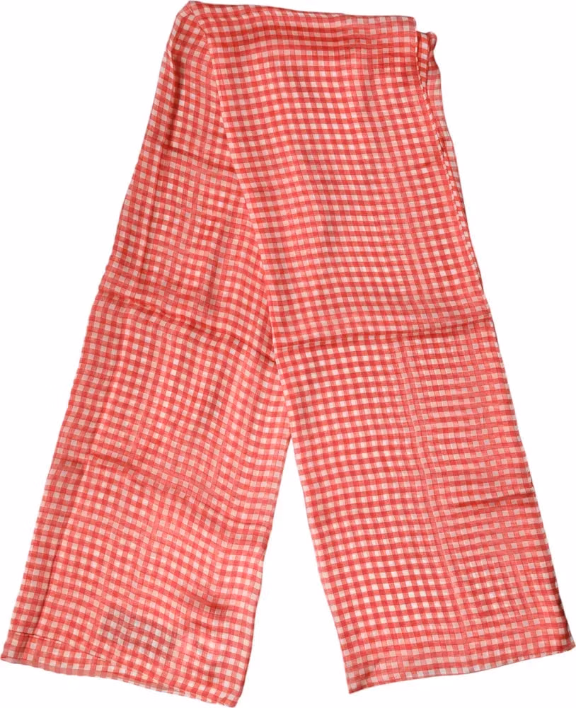 Dolce & Gabbana Red Checkered Silk Neck Wrap Shawl Scarf
