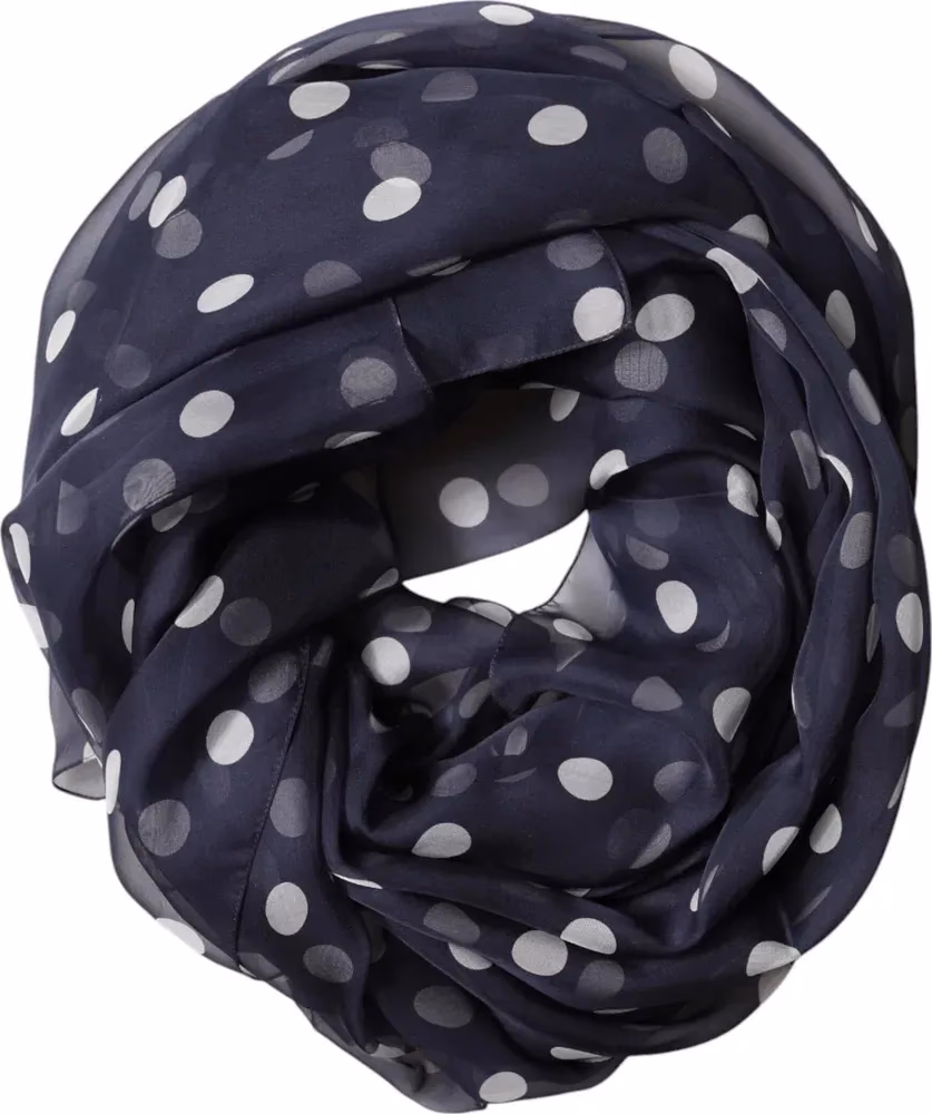 Dolce & Gabbana Blue Polka Dot Silk Neck Wrap Shawl 205cm x 132cm Scarf