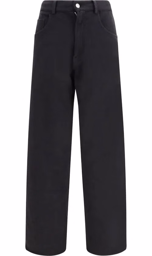 MM6 Black Cotton Casual Pants