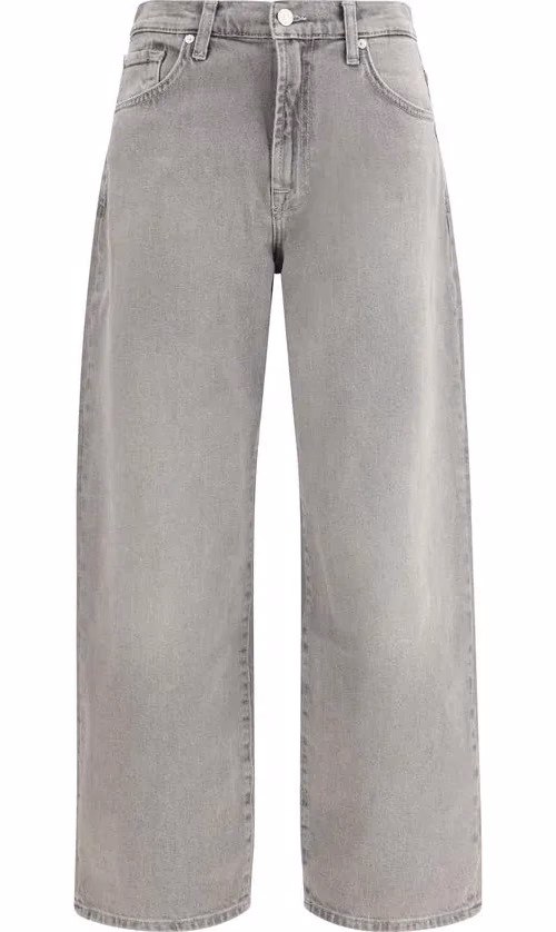 7FOR Gray Cotton Relaxed Fit Jeans