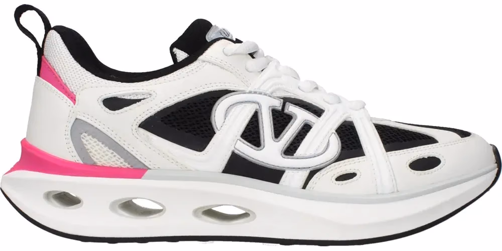 Valentino Garavani White Fabric Athletic Sneakers