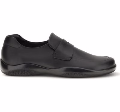 Black Calf Leather Bos Taurus Slip-On Loafers