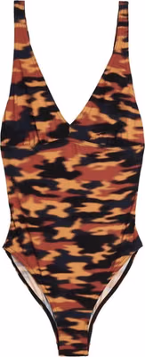 Multicolor Polyester One-Piece Swimsuit