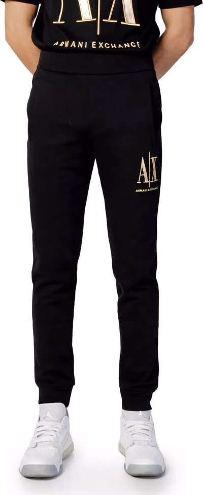 Armani Exchange Black Cotton Joggers (Workout Pants)
