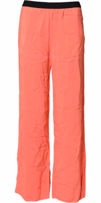 Neon Pink High Waist Straight Wide Leg Trouser Pants